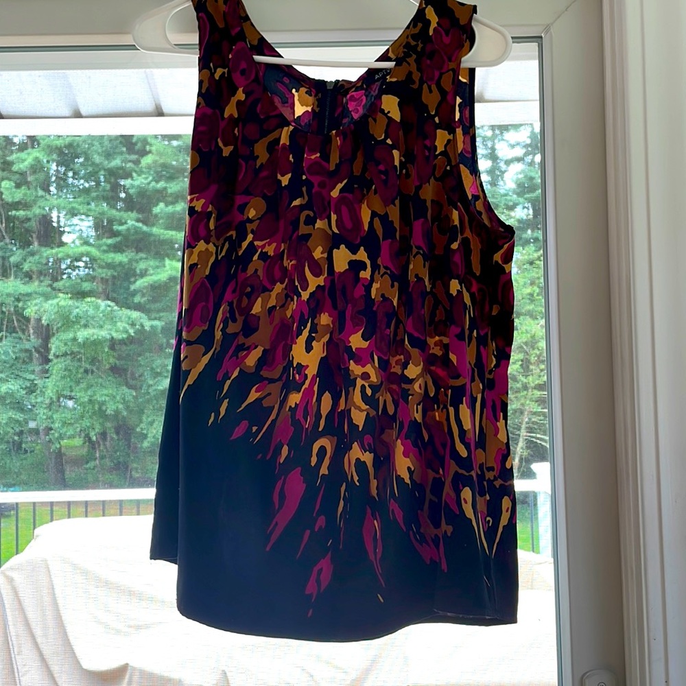 Apt.9 Pink and brown print blouse, X-Large